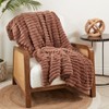 Saro Lifestyle Cozy Comfort Faux Rabbit Fur Throw, 50"x60", Brown - 3 of 3