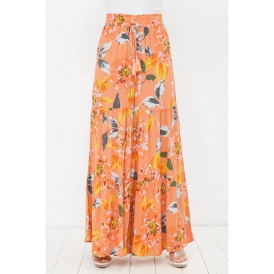 Women's Rayon Wide Tiered Shirred Leg Pants - Blue B