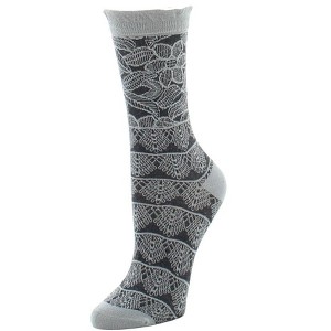 Natori Lace Trellis Cotton Blend Crew Socks One Size Fits Most - 1 of 1