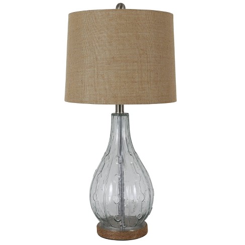 Emma Embossed Glass Table Lamp Clear Decor Therapy Target