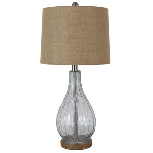 Emma Embossed Glass Table Lamp Clear (Lamp Only) - Decor Therapy
