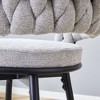 Sapphtopaz Swivel Dining Chairs Set of 2 Bistro Chairs Linen Knit Upholstered Dining Room Chair with Metal Legs Bar Chair for Dining Room - 2 of 4