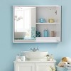 Tangkula Mirrored Double Door Bathroom Storage Cabinet Wall Mounted Type Organizer Shelf White - 4 of 4