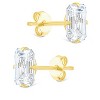 SHINE by Sterling Forever Sterling Silver Emerald Cut Prong Set Stud Earrings - 4 of 4