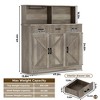 Farmhouse Sideboard Buffet Cabinet with Microwave Stand – Barn Doors, Drawers & Shelves - 2 of 4