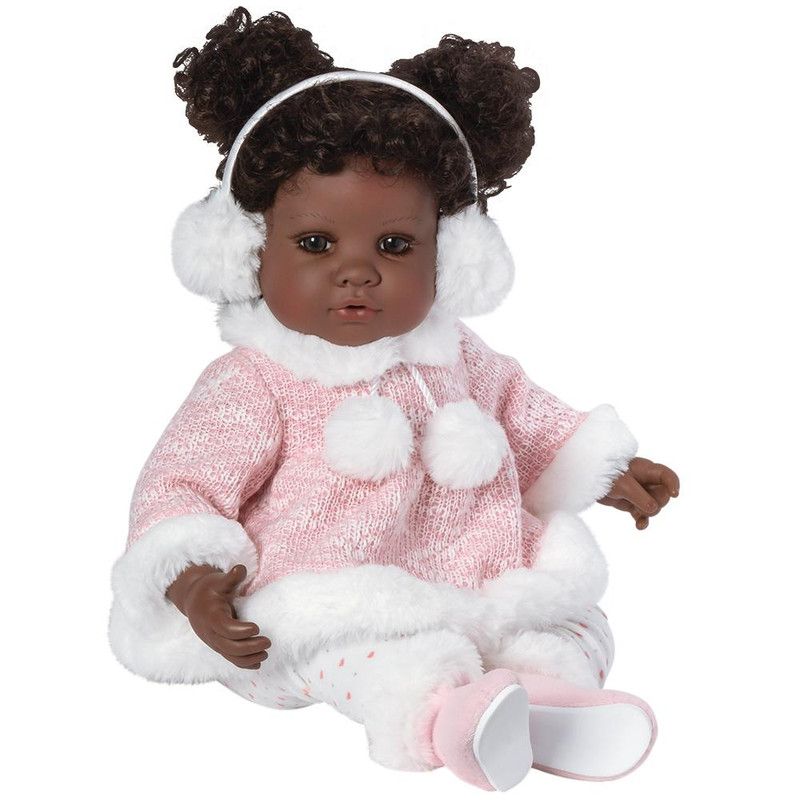 Adora Realistic Black Baby Doll Winter Dream Toddler Doll - 20 inch, Soft CuddleMe Vinyl, Dark Brown Hair, Brown Eyes, 1 of 6
