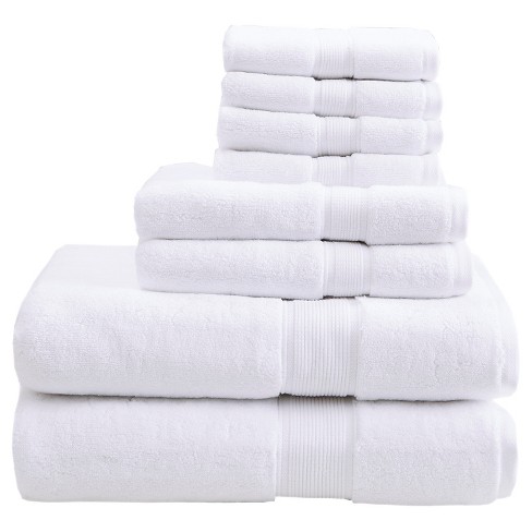 8pc Cotton Bath Towel Set Light Blue : Target