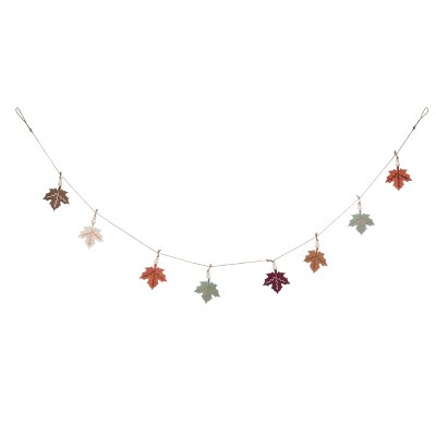 Transpac Polyester 72 in. Multicolor Harvest Leaf Garland
