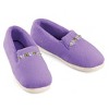 Collections Etc Rosette Plush Terry Cloth Padded Foot Bed Skid-Resistant Slippers - 2 of 4