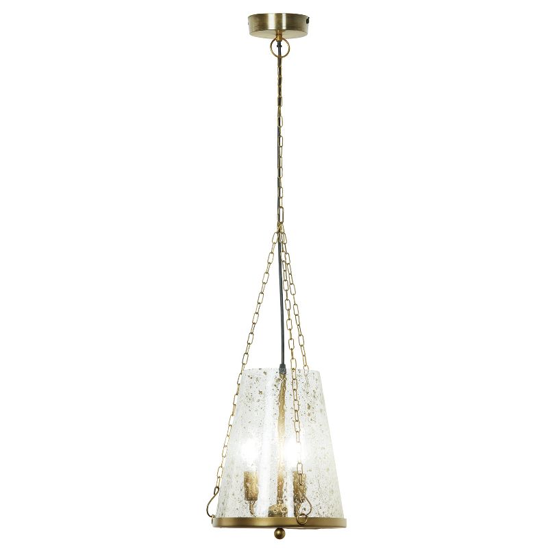 River of Goods 9.75&#34; Agatha Gold Pendant Light with Metal and Glass Shade, 1 of 11