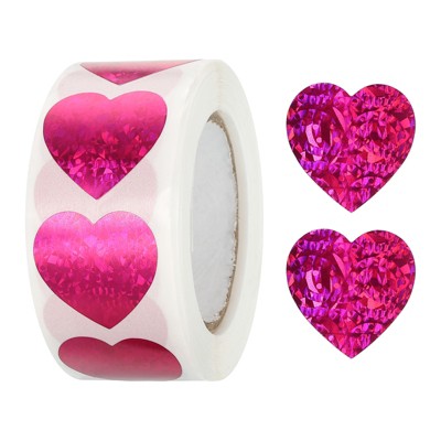 Unique Bargains Self-Adhesive Heart Decorations Stickers for Envelope Wedding 500 Pcs