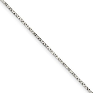 Black Bow Jewelry 1.25mm Sterling Silver Diamond Cut Solid Octagonal Box Chain Necklace - 1 of 4