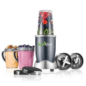 NutriChef 600W High-Speed Pro Blender - Pulse Blend, BPA-Free Tritan Cups, 20oz & 10oz Mugs - 1 of 4