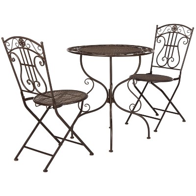Semly Unearthed Rust 3-Piece Iron Outdoor Bistro Set