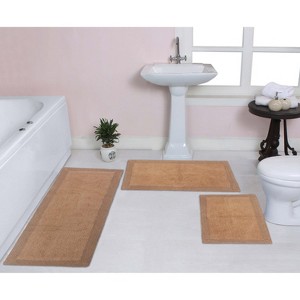 Home Weavers Luxury Collection 100% Cotton Tufted Bathroom Rug Set, Non-Slip Latex Bath Rug Set - 1 of 4