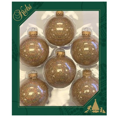 Christmas by Krebs 6ct Rose Gold Sparkling Shatterproof Christmas Ball Ornaments 3" (67mm)