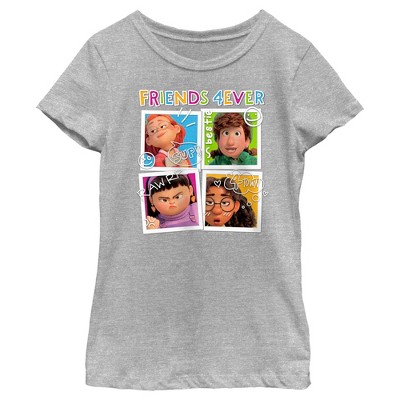 Girl's Turning Red Friends 4eva Polaroids T-shirt - Athletic Heather ...