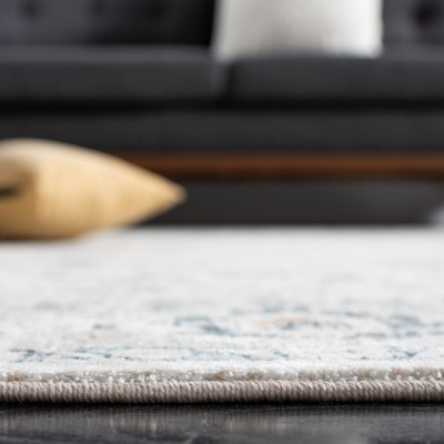 Ivory and Light Beige Hand-Knotted Synthetic 4' x 6' Area Rug