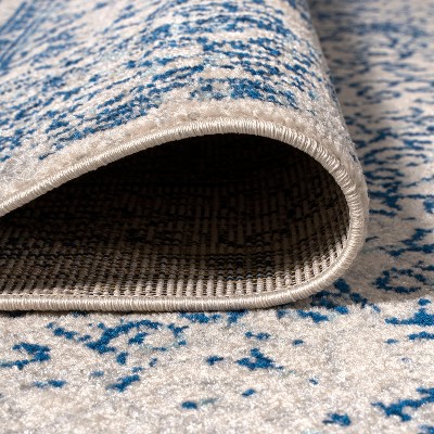 Cream/Blue Mediterranean Filigree 5' x 8' Synthetic Area Rug