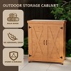 Coolbibila Potting Bench with Storage Cabinet and Metal Table Top, Storage Sheds with all Weather-resistant, storage sheds outdoor - 3 of 4