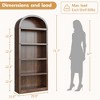 Bookcase 5 Shelf Arched Bookshelf 71.65in Tall Bookcase Farmhouse Display Storage Rack Wooden Bookshelves for Home Office, Living Room - 2 of 4