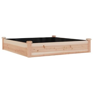 vidaXL Garden Raised Bed Natural wood Solid fir wood 47.2 x 47.2 x 9.8 in - 1 of 4