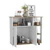 LunaLulinlk Kitchen Island, One Cabinet, Four Open Shelves, Light Oak / White Finish - 2 of 4