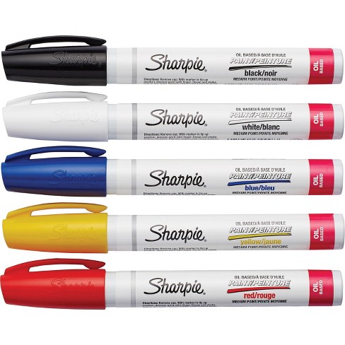 Sharpie Oil-Based Paint Markers, Medium Tip, Assorted, 5/Pack