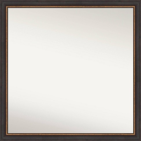 29" x 29" Non-Beveled Ashton Black Wood Wall Mirror - Amanti Art: Modern Square, Includes Mounting Hardware - image 1 of 4