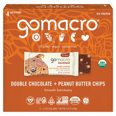 Gomacro Double Chocolate & Peanut Butter Chips Protein Bar Case Of 7/