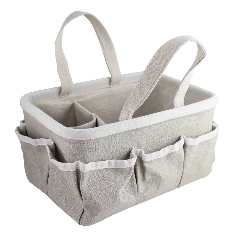 Beriwinkle Linen Diaper Caddy - Gray Sparkle, 1 of 2