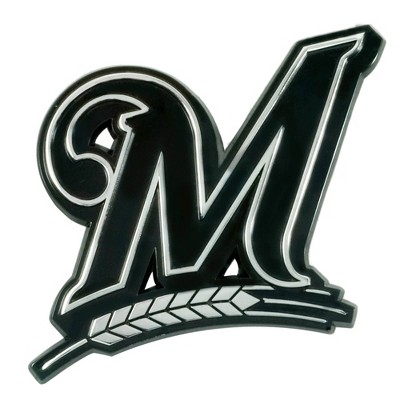 MLB Milwaukee Brewers 3D Chrome Metal Emblem