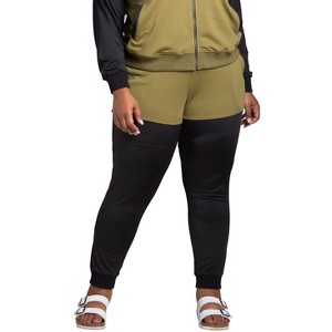 Poetic Justice Women's Plus Size Contrast Blocked Jogger - 1 of 4