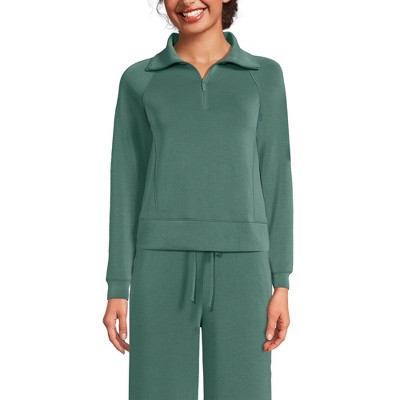 Lands' End Women's Long Sleeve Heavy Weight Softest Touch Quarter Zip Top