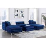 Elmhurst U Shaped Deep Button Tufted Sectional with Ottoman - HOMES: Inside + Out