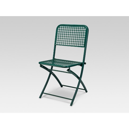 Metal Punch Bistro Chair Dark Green Threshold