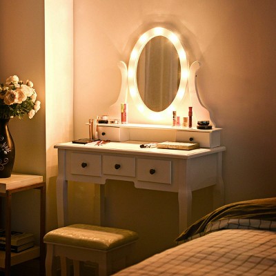 Lighted Makeup Vanity Target, Lighted Makeup Vanity Mirror With Storage