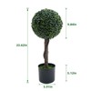 2 Pack Artificial Topiary Ball Tree, 35 Inch Faux Potted Boxwood Topiary Plant, Fake Shrubs Tree in Pot for Front Door Home Balcony Backyard - 2 of 4