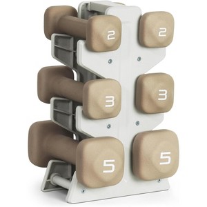 Neoprene Dumbbell Set with Storage Rack, Non-Slip Anti-Roll Hand Weights for Home Gym - 1 of 4