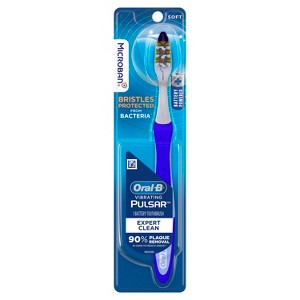 Oral-B Vibrating Pulsar Battery Toothbrush with Microban, Soft, 1 Count - 1 of 4