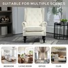 CAVINAS Mid Century Armchair, Upholstered Accent Chair, Lounge Chair with Sturdy Wood Legs for Living Room, Bedroom, Wingback Chair - 3 of 4