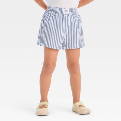 Grayson Mini Toddler Girls' Striped Woven Shorts - Blue