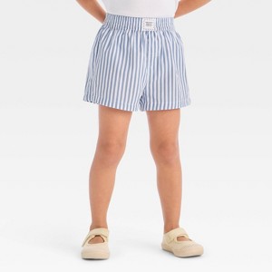Grayson Mini Toddler Girls' Striped Woven Shorts - Blue - 1 of 3
