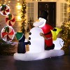 LuxenHome 5.9' Long Santa Snowman and Penguin Inflatable with Lights Multi-Color - 2 of 4