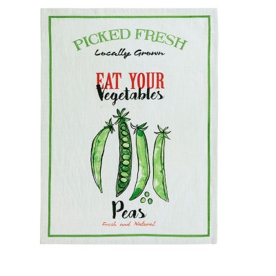 "Eat Your Vegetables" Peas Tea Towel And Recipe Cards Gift Set  - Blue - Shiraleah