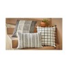TAG 22"x22" Black and Khaki Block Print Stripe Cotton Accent Decorative Throw Pillow Poly Filled Removable Insert Square Machine Wash - 3 of 4
