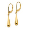 Black Bow Jewelry 3-D Teardrop Lever Back Dangle Earrings in 14k Yellow Gold - 2 of 4