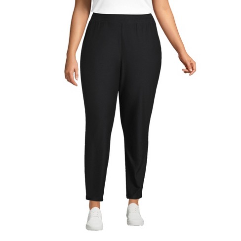 Lands' End Women's Plus Size Active High Rise Soft Performance Refined  Tapered Ankle Pants - 2x - Black : Target