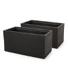 Christopher Knight Home Ella Outdoor Modern Lightweight Concrete Rectangular Planter (Set of 2) - 2 of 4