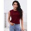 Sequin Tank Tops For Women Sleeveless Sparkle Shimmer Round Neck Vest Tops Glitter Camisole - 2 of 4